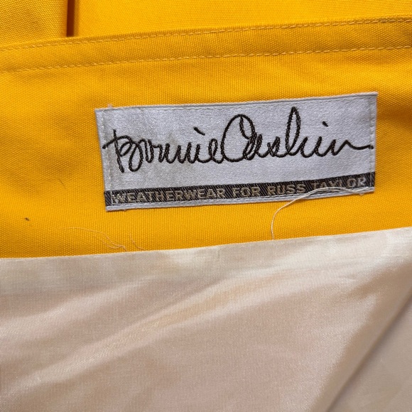 RARE! Vintage Bonnie Cashin A Line Canvas Trench Coat Size 6 - YELLOW 60s/70s - Picture 12 of 15